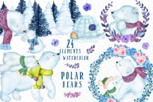 24 Watercolor Winter Animals: A Versatile Illustration Set for Seasonal Design