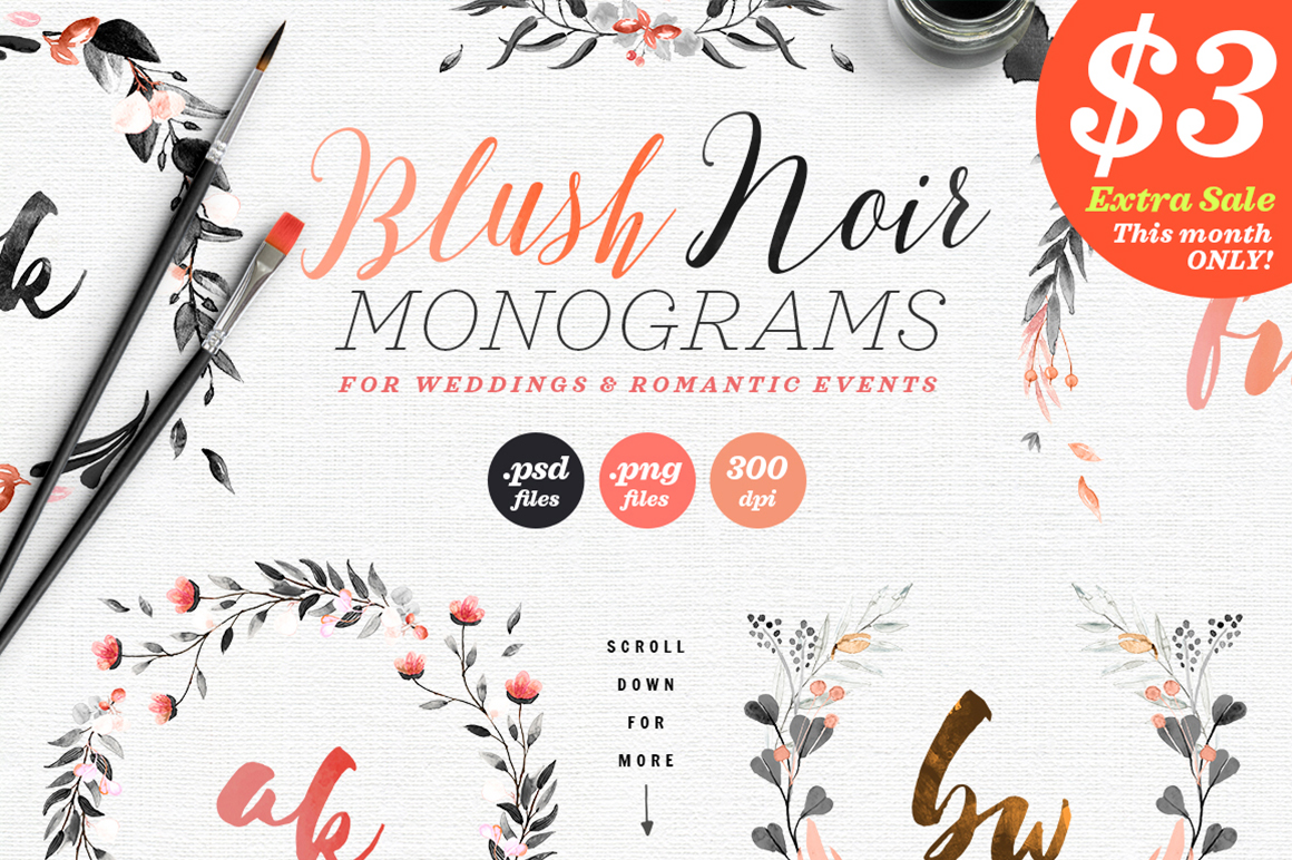 6 Blush Noir Wedding Monograms IV: A Designer’s Perspective