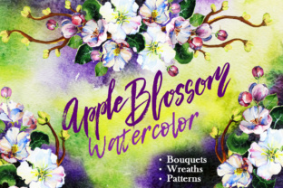 Apple Blossom Watercolor Illustrations for Real-World Crafting
