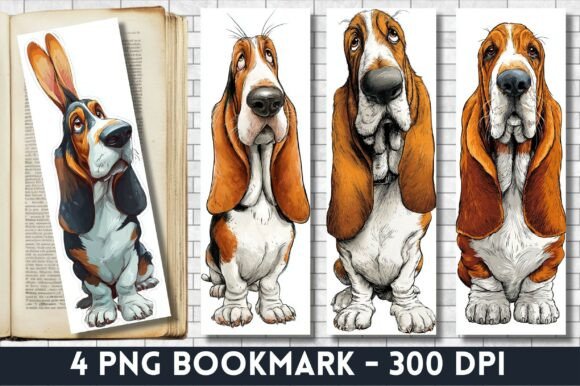 Basset Hound Cartoon Dog Art Bookmark Review