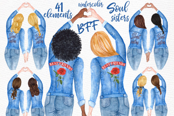 Best Friends Watercolor Illustrations for Real Crafting Projects
