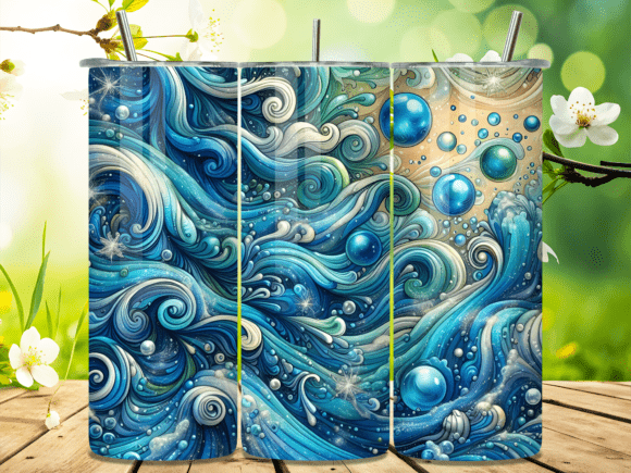 Blue Wave Ocean Spray Swirl Tumbler Wrap Review for Digital Sellers