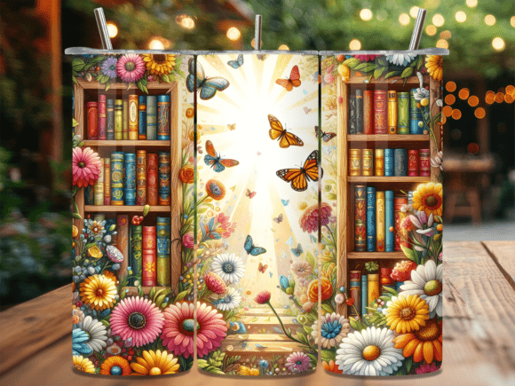Butterfly Garden Bookshelf Tumbler Wrap: A Designer’s Take