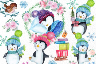 Cute Watercolour Penguins Clipart: A Versatile Illustration for Creative Projects