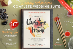 Dreamy Watercolor Wedding Suite I: A Must-Have Print Template for Handmade Businesses