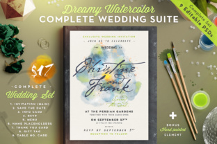 Dreamy Watercolor Wedding Suite III: A Print Template for Ethereal Design Projects
