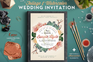Foliage Watercolor Wedding Invite: A Print Template with Editorial Elegance