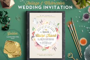 Foliage Watercolor Wedding Invite II: A Print Template for Romantic Branding