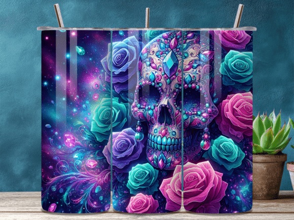 Galaxy Sugar Skull Roses Tumbler Wrap Review for Digital Sellers