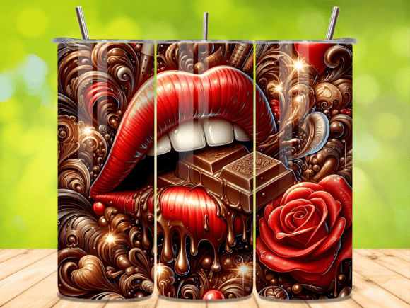 Melting Chocolate Lips Valentine Tumbler Design Review