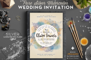 Pure Silver Watercolor Wedding Card: A Design Asset for Modern Branding
