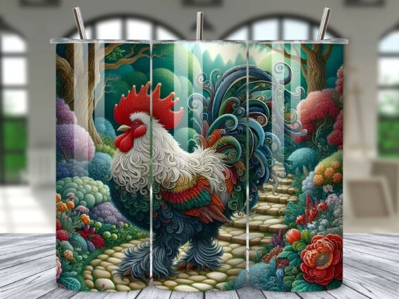 Rustic Morning Rooster Tumbler Wrap PNG Review for Digital Sellers