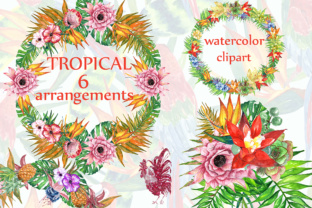 Tropic Watercolor Clipart: A Vibrant Graphic Design Asset for Local Business Branding