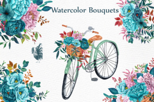Watercolor Bouquets Clipart for Commercial Design and Digital Selling