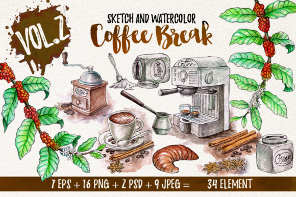 Watercolor Break Time Coffee: A Perfect Illustration for Handmade Projects