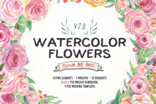 Watercolor Flower DIY Pack 2: A Versatile Illustration for Branding and Packaging
