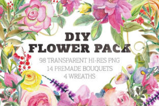 Watercolor Flower DIY Pack 4: A Versatile Illustration for Creative Marketing