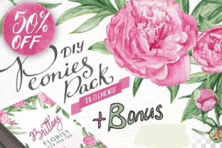 Watercolor Peonies DIY Pack: A Versatile Illustration for Small Business Branding