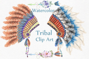 Watercolor Tribal Clipart for Embroidery Projects